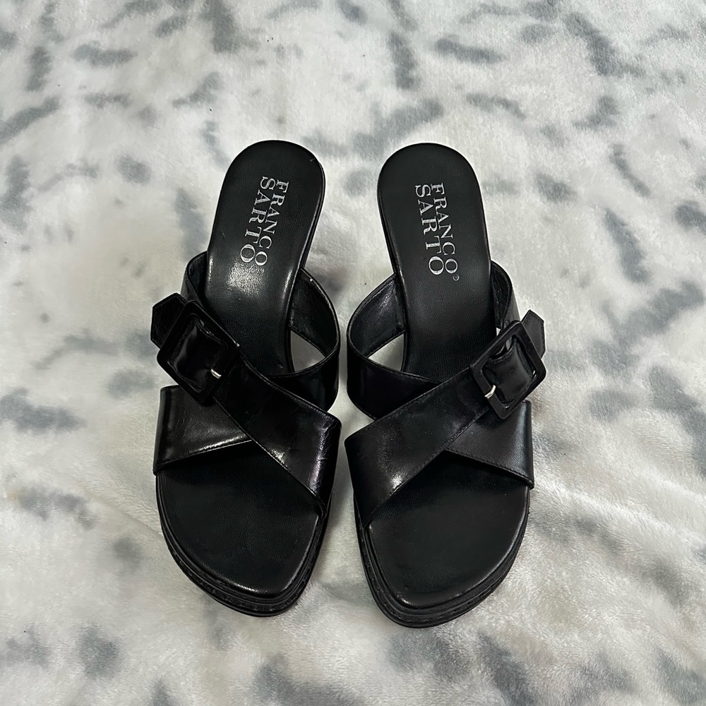 Franco Sarto Wedge Black Sandal/ Outdoor Casual